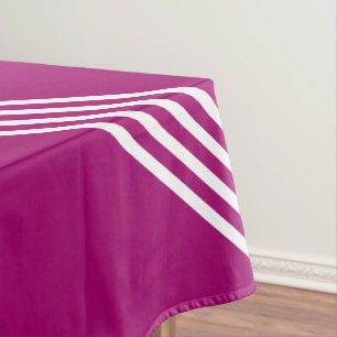 Custom Colours Tablecloth White Stripes - Purple