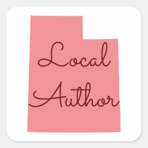 Custom Colours Utah Local Author Square Sticker