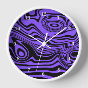 Custom Colours Wall Clock with Abstract Waves