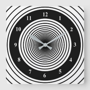 Custom Colours Wall Clock with Circlies Black Whit