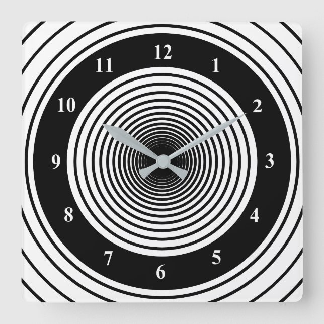 Custom Colours Wall Clock with Circlies Black Whit (Front)