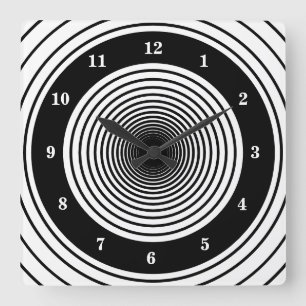 Custom Colours Wall Clock with Circlies Black Whit