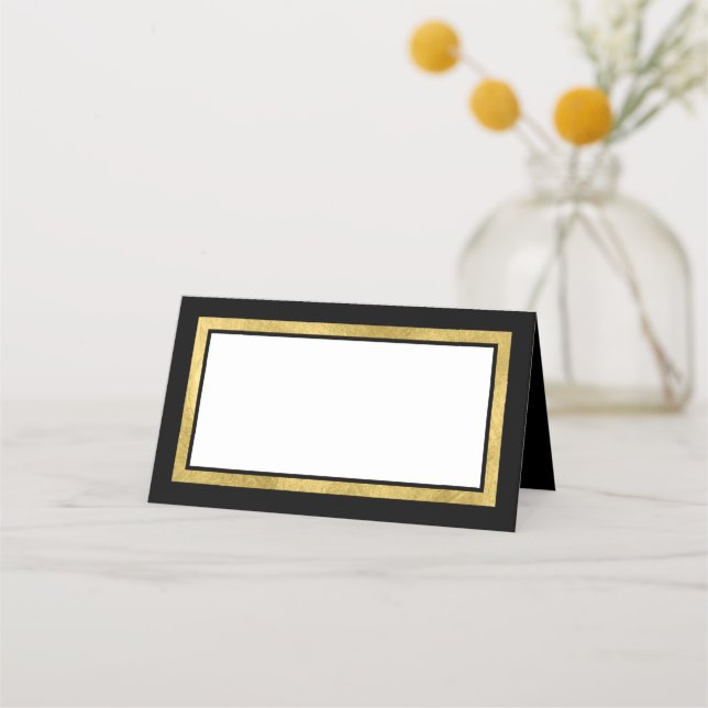 Custom Colours with Classic Gold Border Place Card (Front)