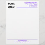 Custom Colours Your Business Letterhead with Logo<br><div class="desc">Your Colours - Simple Personalized Business Office Letterhead with Logo - Add Your Logo - Image / Business Name - Company / Address - Contact Information - Resize and move or remove and add elements / image with customization tool. Choose / add your favourite elements and text colours and font...</div>