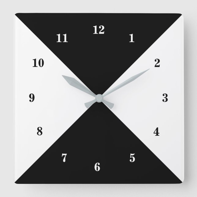 Custom Colours Your Design Wall Clock - Black Whit (Front)
