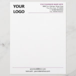 Custom Colours Your Own Design Letterhead with Log<br><div class="desc">Your Colours and Font - Simple Personalized Business Office Letterhead with Logo - Add Your Logo - Image or QR code / Business Name - Company / Address - Contact Information / more - Resize and move or remove and add elements / image with Customization tool. Choose / add your...</div>