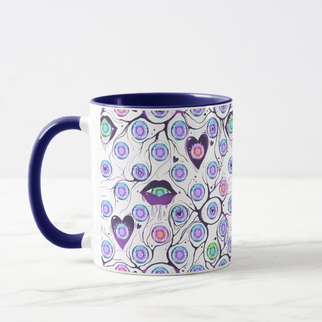 Custom Combo Mug with Unique Eye and Heart Design (Left)