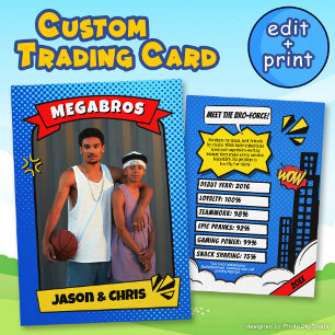 Custom Comic Best Friends Trading Card Bros Gift