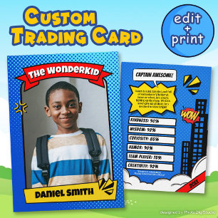 Custom Comic Trading Card for Kids Smart Fun Gifts
