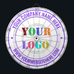 Custom Comoany Logo and Text Dart Board Template<br><div class="desc">Custom Colours and Fonts - Design Your Own Dartboards with Simple Personalized Your Company Logo and Name Website or Custom Text Professional Design Promotional Business Dart Board / Gift - Add Your Logo - Image or Photo - QR Code / Name - Company / Website or Phone , E-mail /...</div>