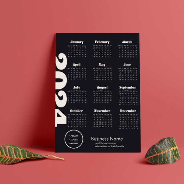 Custom Company 2024 Calendar Black And White  Program (Custom Company 2024 Calendar Black And White Program)