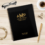 Custom Company Black Gold 3 Letter Monogram Logo Planner<br><div class="desc">Personalize an elegant, practical and useful black and gold 3 Letter Monogrammed Planner with all your employees’ names. A small gift for them and a professional and eye-catching promotional product for your company. Design created with consultants, accountants, and other professional service providers in mind. The gold font on the black...</div>