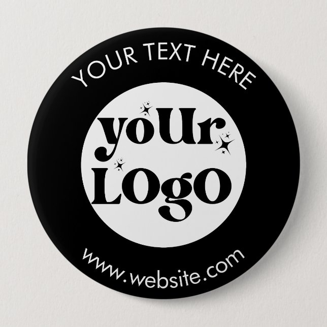 Custom Company Branded Business Logo 4 Inch Round Button (Front)