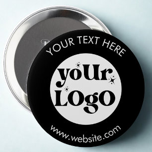 Custom Company Branded Business Logo 4 Inch Round Button