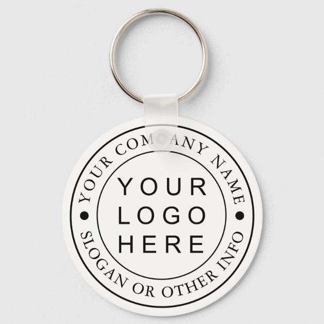 Custom Company Business Circle Logo Keychain (Front)