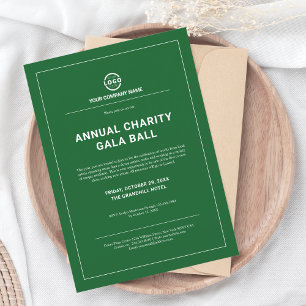 Custom Company Business Corporate Event Green Invitation