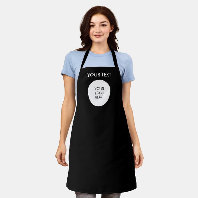 Custom Company Business Logo Add Text Template Apron (Worn)