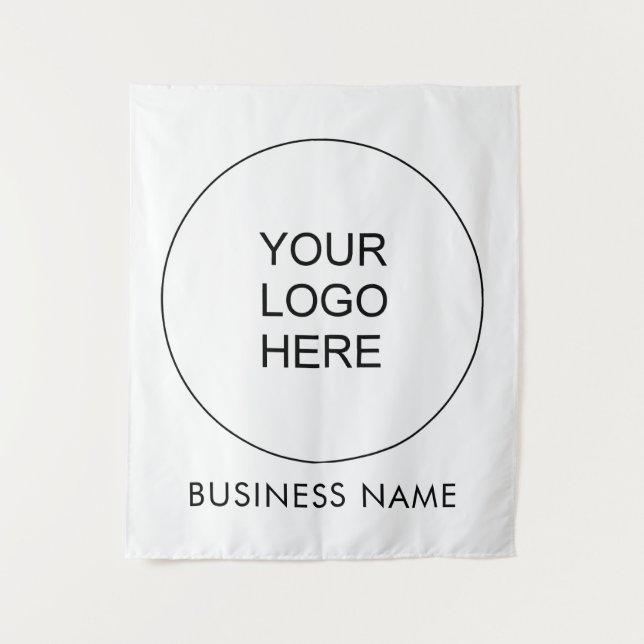 Custom Company Business Logo Add Text Template Tapestry (Front)