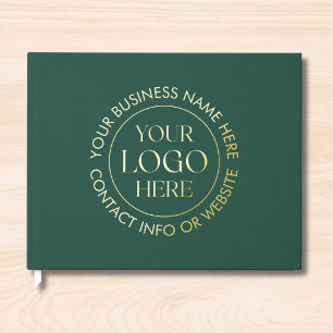 Custom Company Business Logo and Texts Modern Guest Book