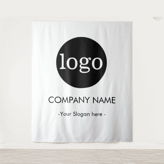 Custom Company business Logo Backdrop For Events Tapestry (Front)