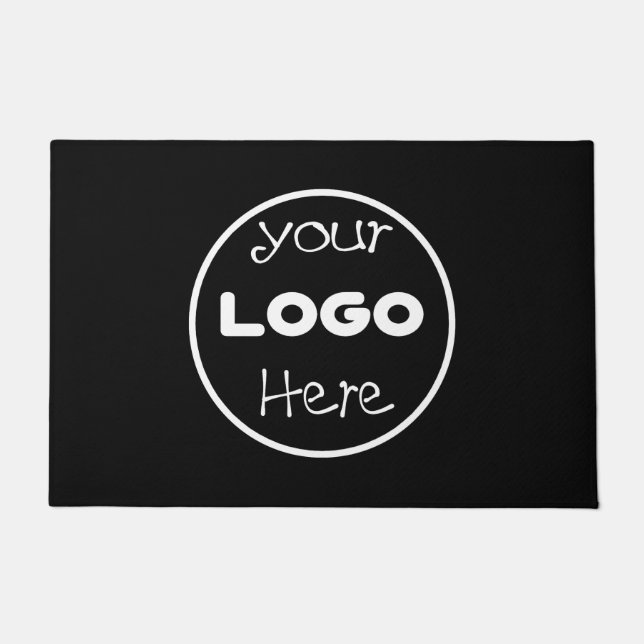 Custom Company Business Logo black and white  Doormat (Front)