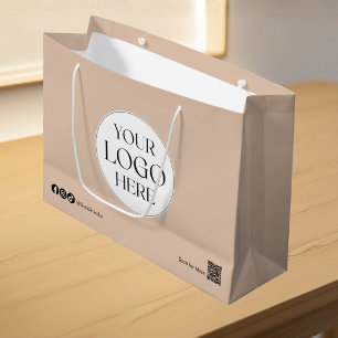 Custom Company Business Logo Branded Shopping Large Gift Bag