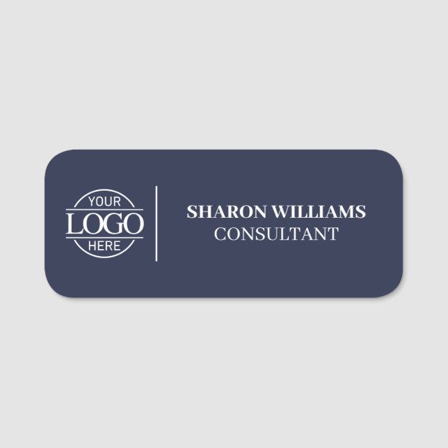 Custom Company Business Logo Employee Magnetic Name Tag (Front)
