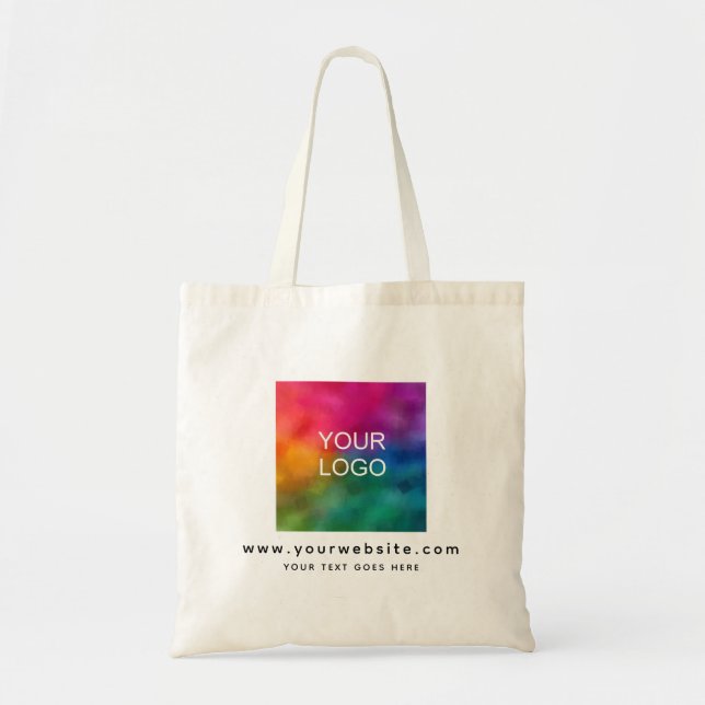 Custom Company Business Logo Here Promotional Tote Bag (Front)