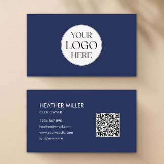 Custom Company Business Logo Minimalist QR Code Card