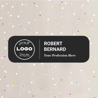 custom company business logo Modern black & white Name Tag