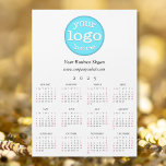 Custom Company Business Logo Office 2025 Calendar<br><div class="desc">Create your own custom, personalized, simple, elegant typography script, business company corporate charity fundraiser event logo, 2025 full year, home room office decor, cool, thin, postcard size, yearly calendar magnet, for any magnetic surface at office or business. To customize, simply add your business / company / event logo. You may...</div>