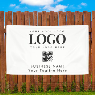 Custom Company Business Logo & Qr Code Corporate  Banner