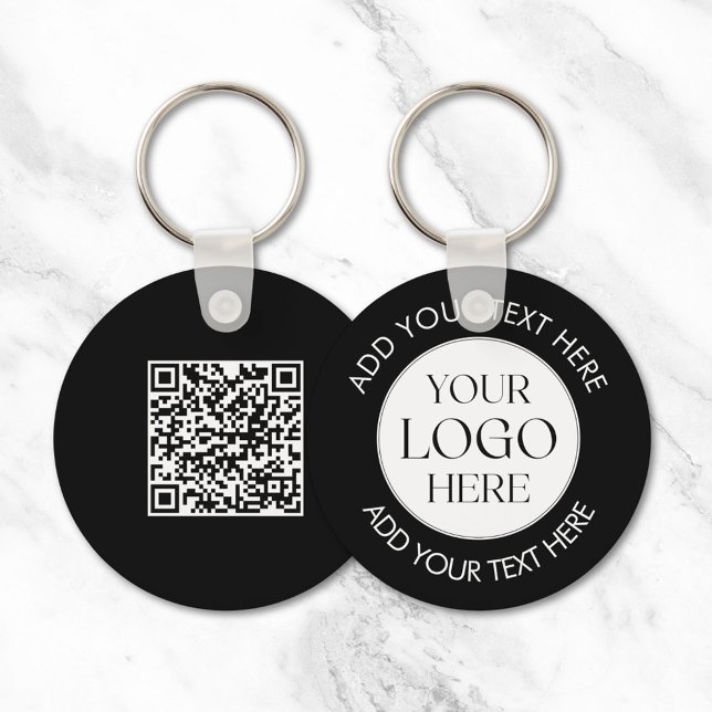 Custom Company Business Logo QR Code Modern Keychain (In situ)