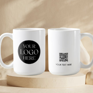 Custom Company Business Logo QR Code Promotional Coffee Mug