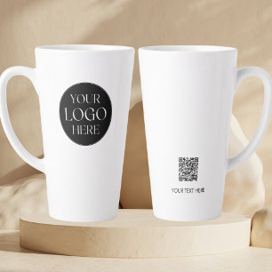 Custom Company Business Logo QR Code Promotional Latte Mug