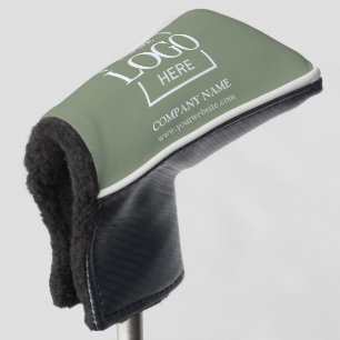 Custom Company Business Logo Sage Green Branded  Golf Head Cover