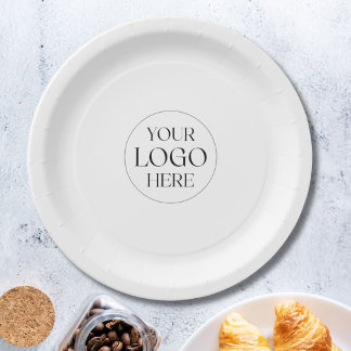 Custom Company Business Logo Simple Paper Plate
