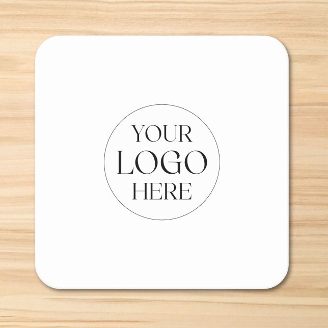 Custom Company Business Logo Simple Square Paper Coaster (Creator Uploaded)