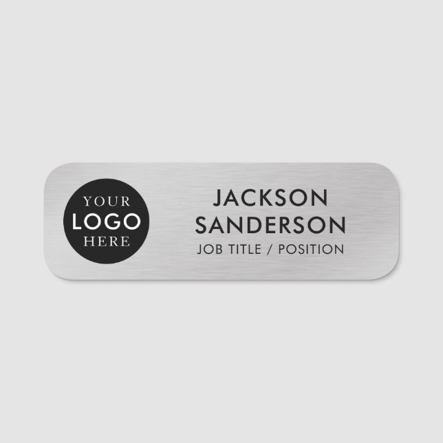 Custom Company Business Logo Staff Employee Name Tag (Front)