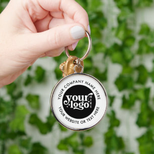Custom Company Business Logo Text Modern Keychain