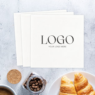 Custom Company Business Logo White Branded Paper Napkin