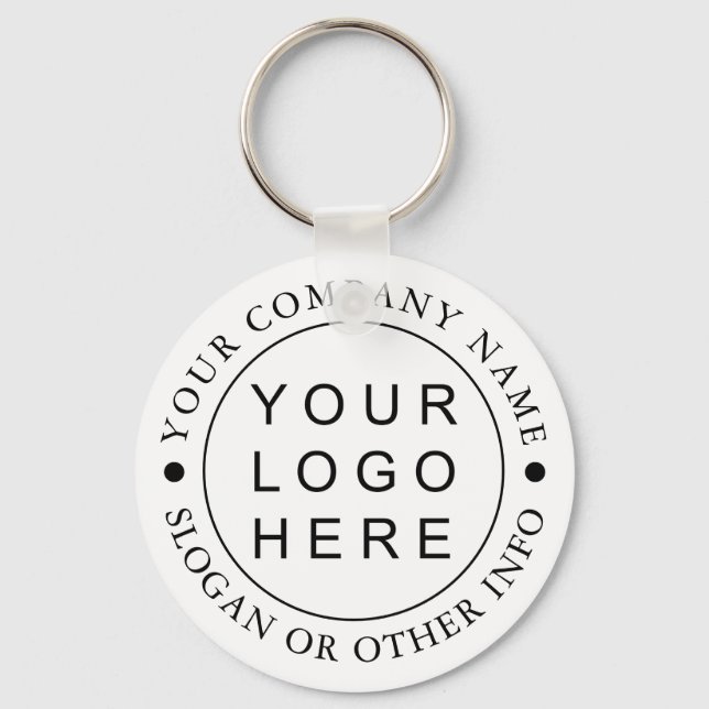 Custom Company Business Round Logo Keychain (Front)