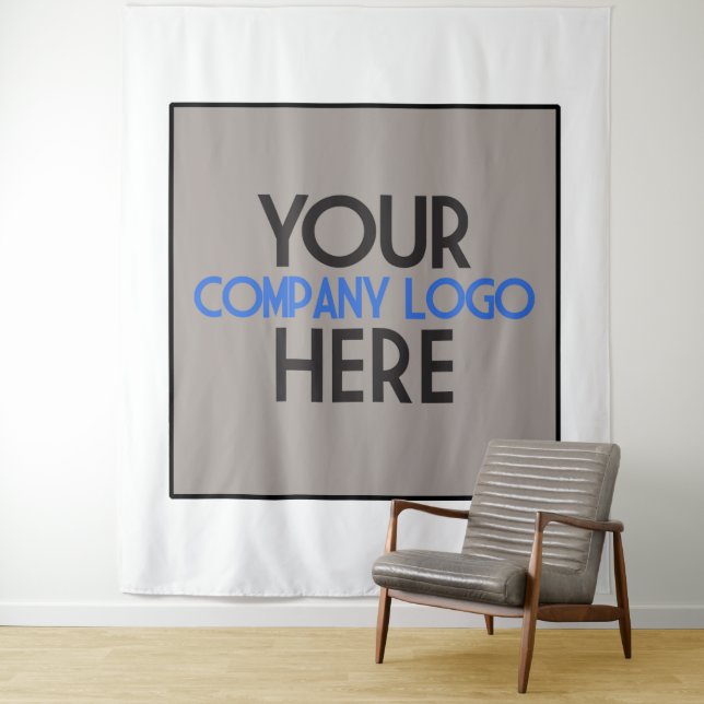 Custom Company Business Trade Show Logo Backdrop Tapestry (In Situ)