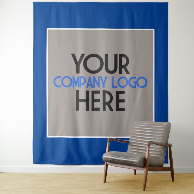 Custom Company Business Trade Show Logo Backdrop Tapestry (In Situ)