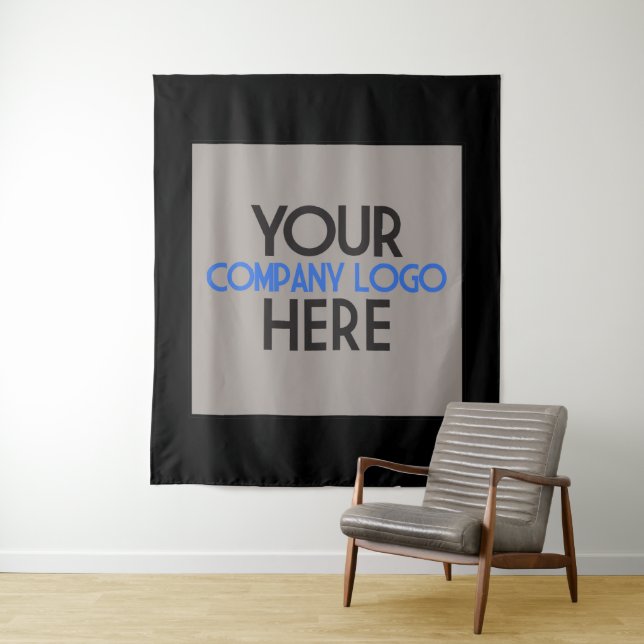 Custom Company Business Trade Show Logo Backdrop Tapestry (In Situ)