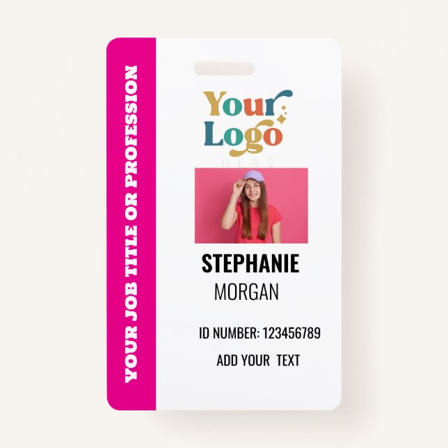 Custom Company Employee ID Photo  Badge (Front)