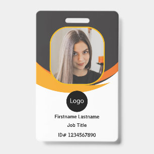 custom company employee id, Photo Logo Bar Code Badge