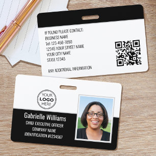 Custom Company Employee ID Photo Security Black Badge