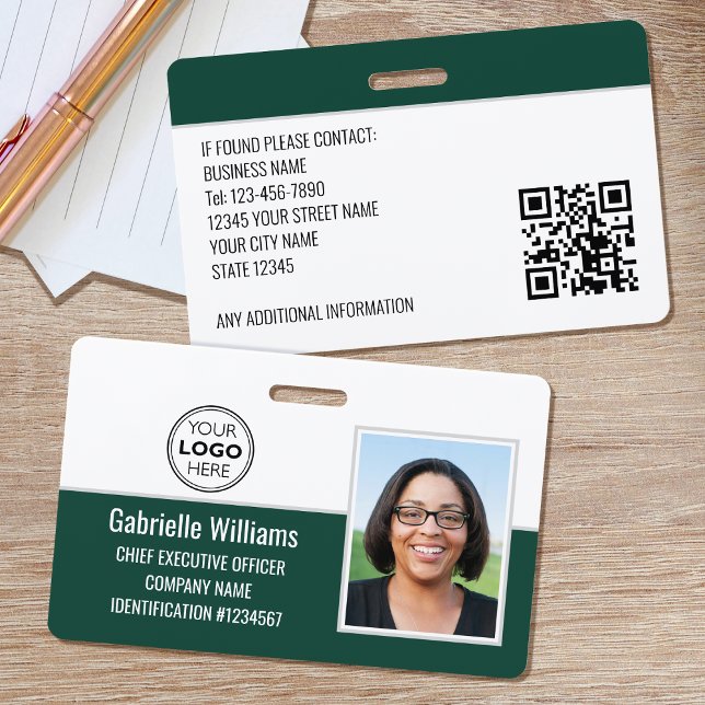 Custom Company Employee ID Photo Security Green Badge (Creator Uploaded)