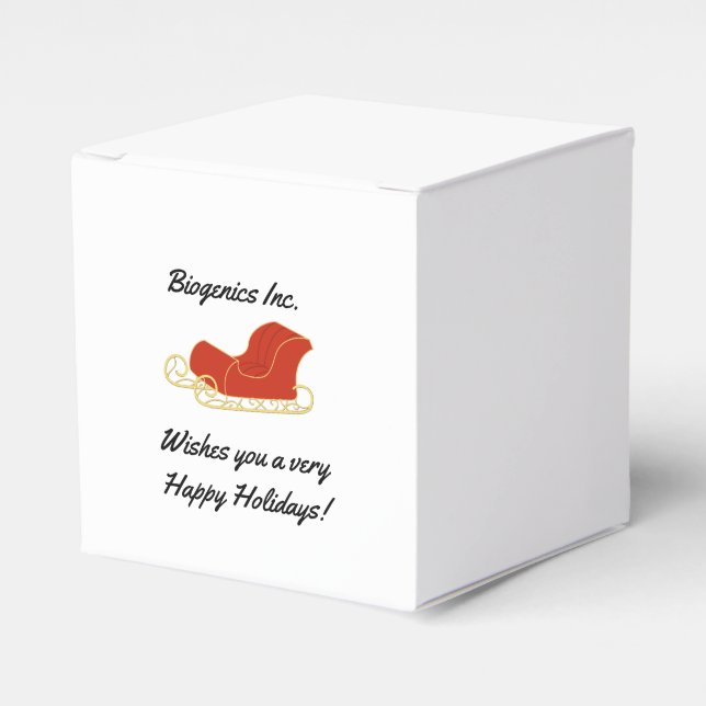 Custom Company Holiday Client/Employee Gift Favor Box (Front Side)